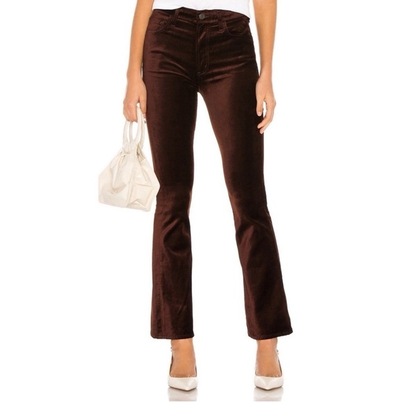 New Agolde Nico High Rise Slim Boot Pants in Chocolate Milk Velvet Sz 30 - Picture 14 of 14